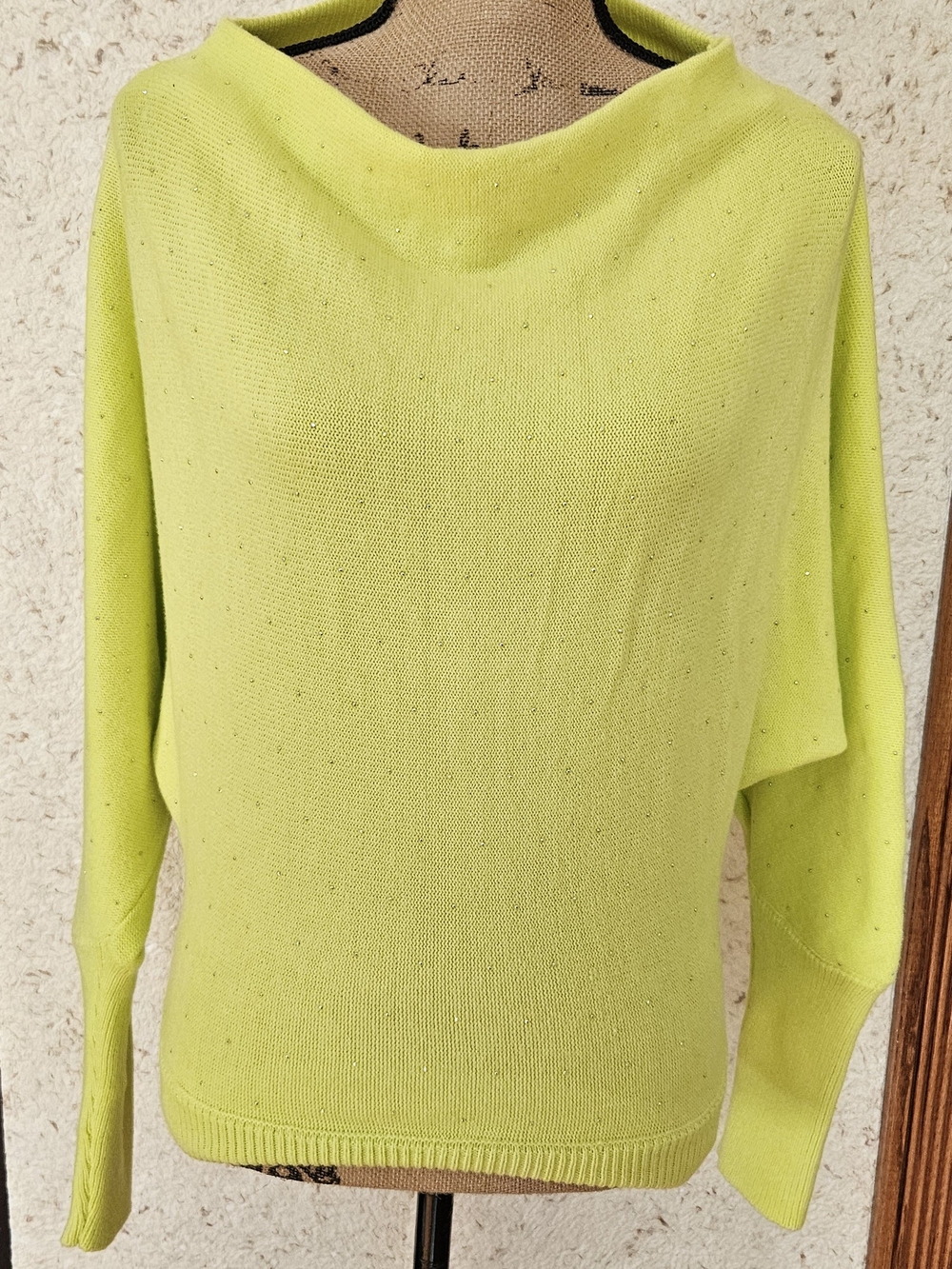 DKNY Neon Lime Cowl Neck Sweater